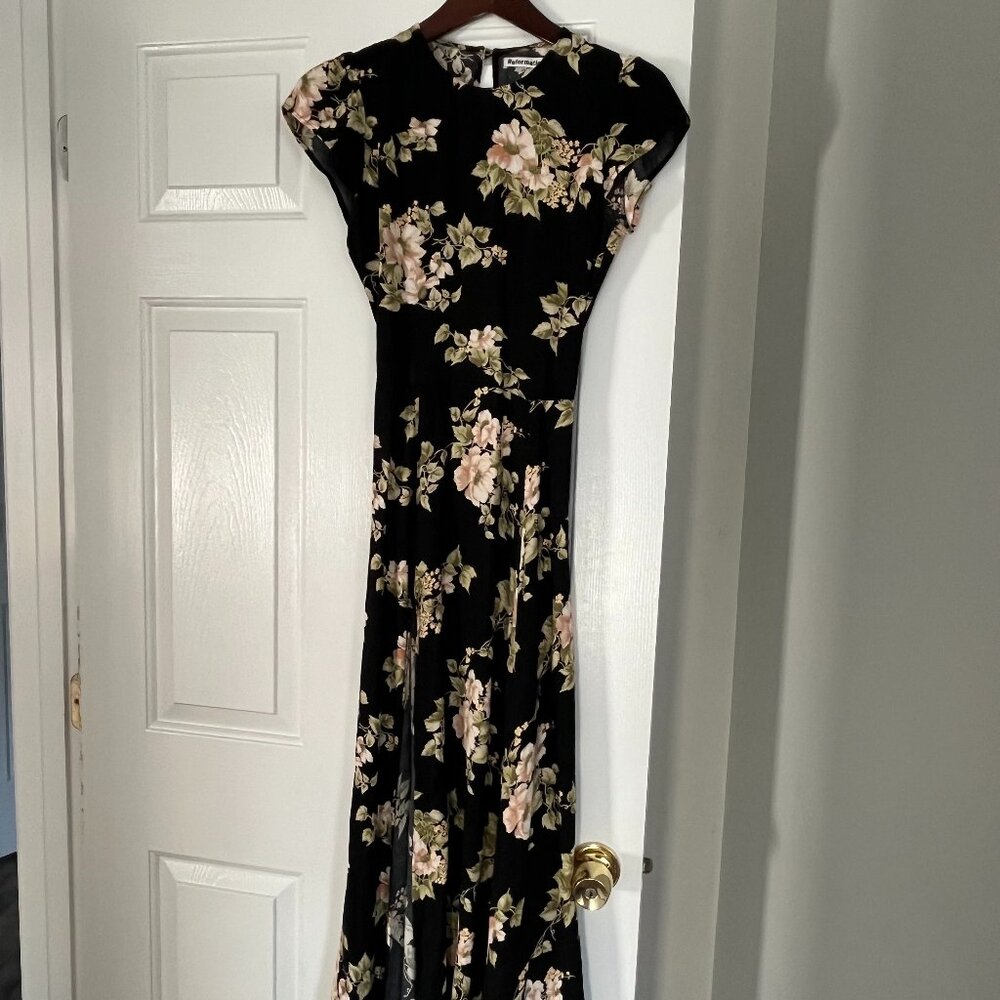 Reformation Gavin Dress in Arielle (black, white, floral) size 4